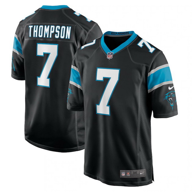 mens nike shaq thompson black carolina panthers player game jersey